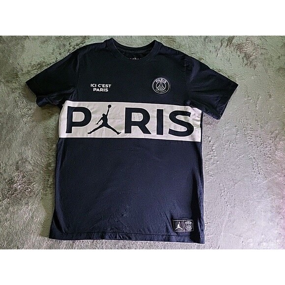 Nike Other - Nike Air Jordan Wordmark Ici C'est Paris Saint Germain Shirt  Men size Medium